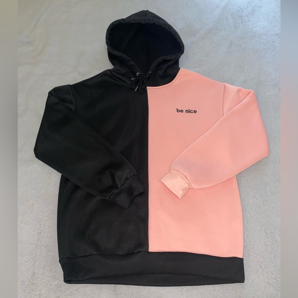 “Be Nice” Colorblock Hoodie